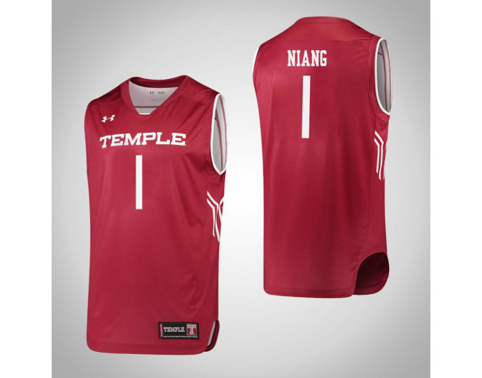 Temple Owls #1 Lena Niang Authentic College Basketball Jersey Red