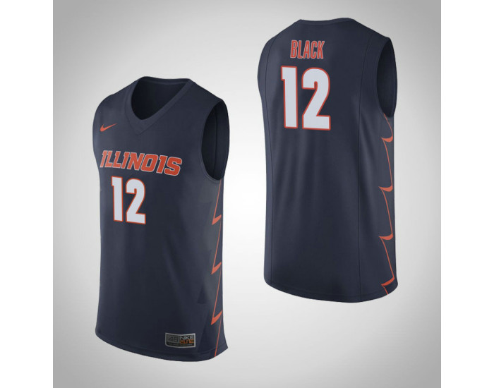Youth Illinois Fighting Illini #12 Leron Black Authentic College Basketball Jersey Navy