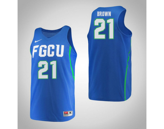 Youth Florida Gulf Coast Eagles #21 Liberty Brown Authentic College Basketball Jersey Blue
