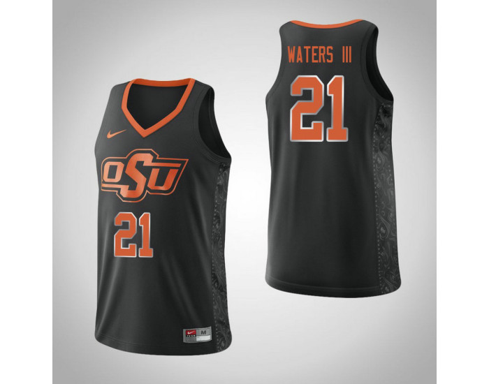 Oklahoma St Cowboys #21 Lindy Waters III Authentic College Basketball Jersey Black