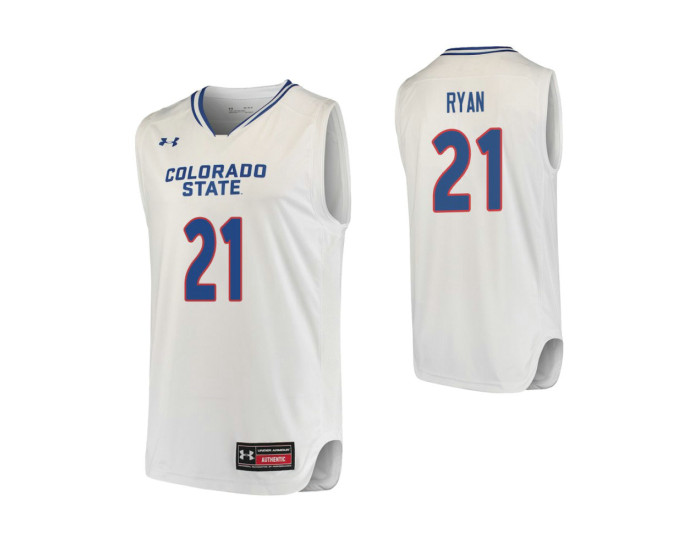 Youth Colorado State Rams #21 Logan Ryan Authentic College Basketball Jersey White