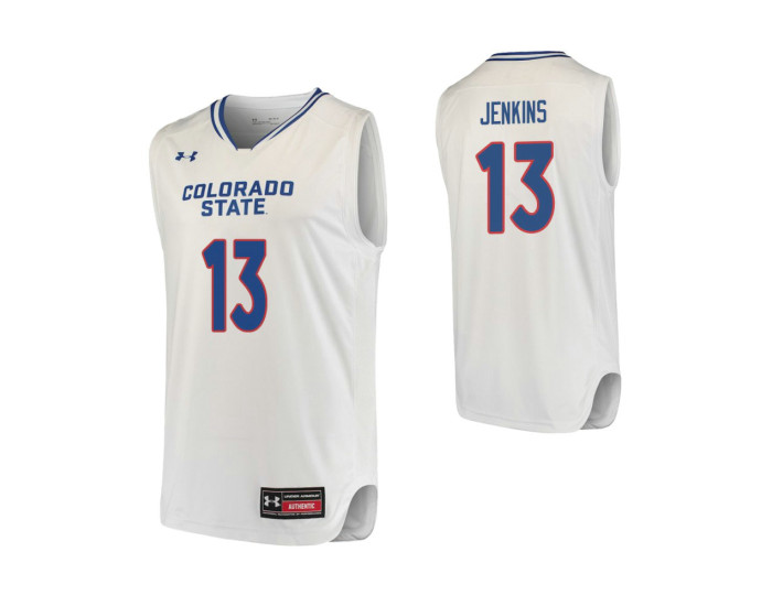 Youth Colorado State Rams #13 Lorenzo Jenkins Authentic College Basketball Jersey White