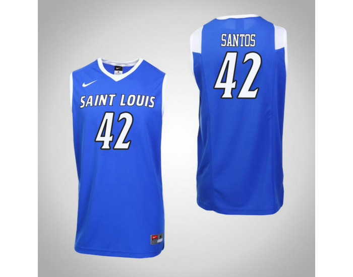 Saint Louis Billikens #42 Luis Santos Authentic College Basketball Jersey Royal