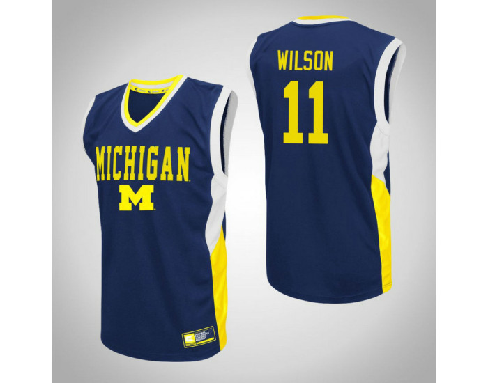 Youth Michigan Wolverines #11 Luke Wilson Fadeaway Authentic College Basketball Jersey Blue