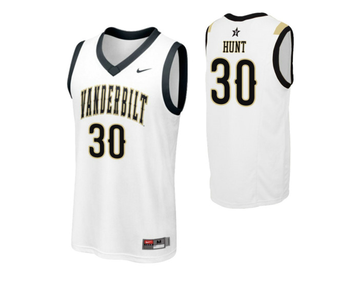 Vanderbilt Commodores #30 Mac Hunt White Authentic College Basketball Jersey