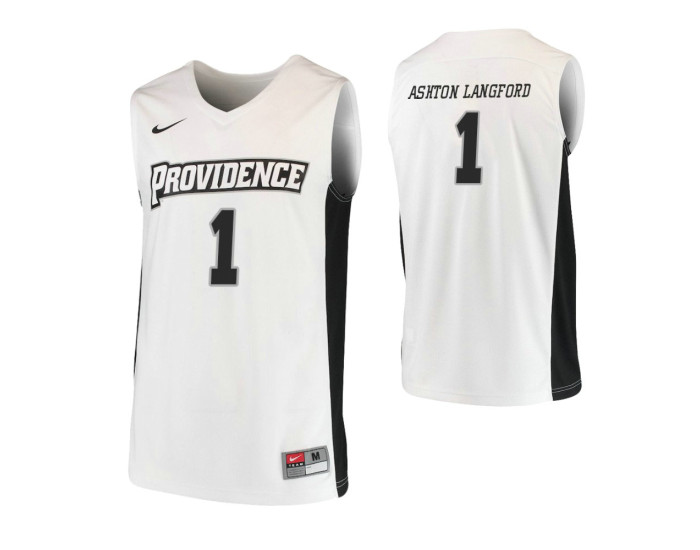 Youth Providence Friars #1 Makai Ashton-Langford Authentic College Basketball Jersey White