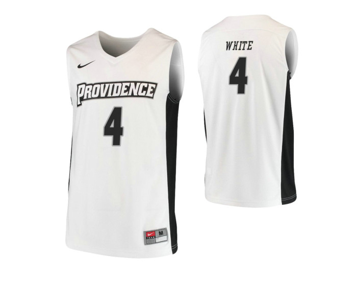 Providence Friars #4 Maliek White Authentic College Basketball Jersey White