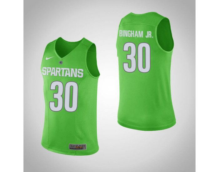 Youth Michigan State Spartans #30 Marcus Bingham Jr. Replica College Basketball Jersey Green