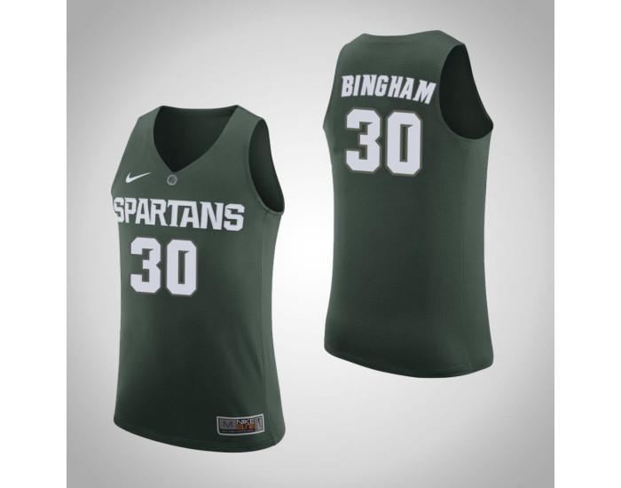 Youth Michigan State Spartans #30 Marcus Bingham Jr. Home Replica College Basketball Jersey Green