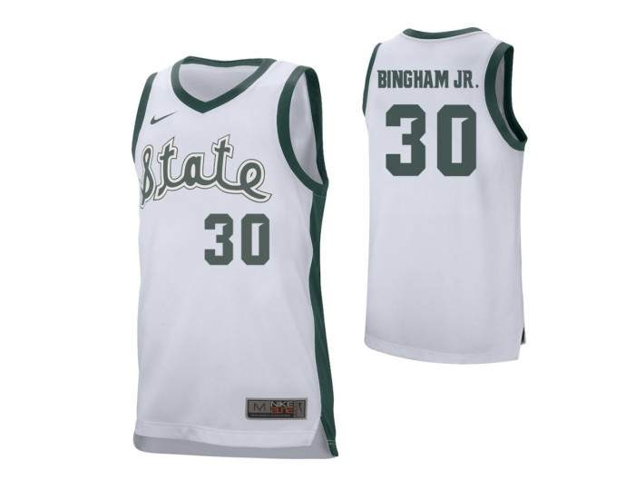 Youth Michigan State Spartans #30 Marcus Bingham Jr. Replica College Basketball Jersey White