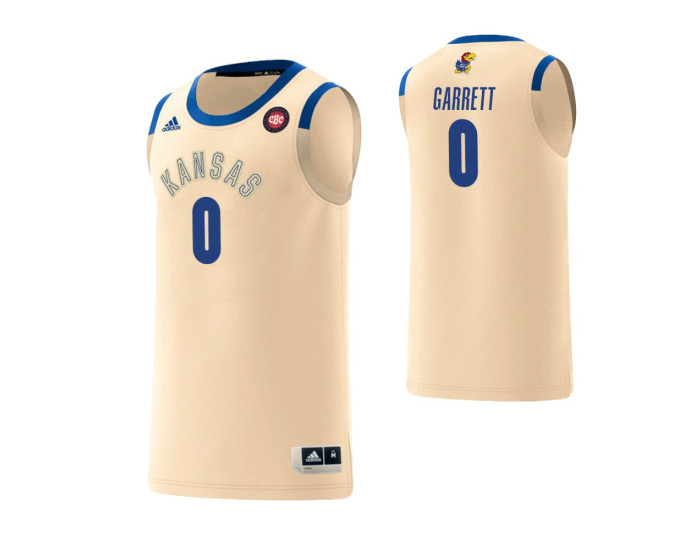 Youth Kansas Jayhawks #0 Marcus Garrett Harlem Renaissance Authentic College Basketball Jersey Cream