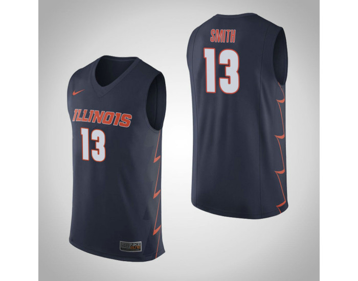 Youth Illinois Fighting Illini #13 Mark Smith Authentic College Basketball Jersey Navy