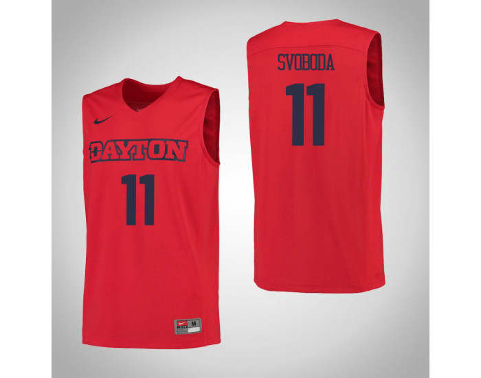 Dayton Flyers #11 Matej Svoboda Authentic College Basketball Jersey Red