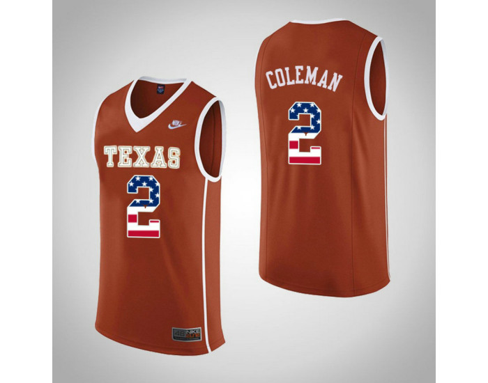 Texas Longhorns #2 Matt Coleman Replica College Basketball Jersey Orange