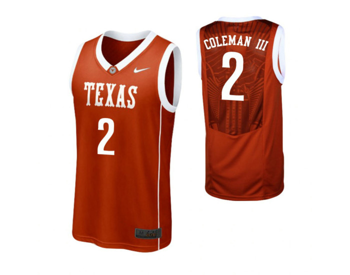 Texas Longhorns #2 Matt Coleman III Authentic College Basketball Jersey Burnt Orange
