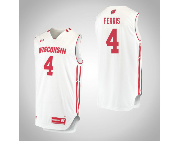 Youth Wisconsin Badgers #4 Matt Ferris Replica College Basketball Jersey White