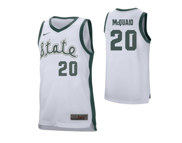 Youth Michigan State Spartans #20 Matt McQuaid Authentic College Basketball Jersey White
