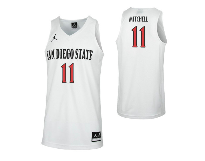 San Diego State Aztecs #11 Matt Mitchell Authentic College Basketball Jersey White