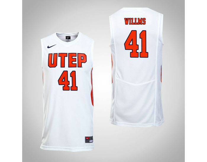 UTEP Miners #41 Matt Willms Authentic College Basketball Jersey White