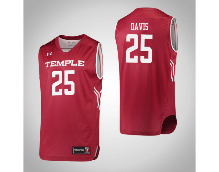 Temple Owls #25 Mia Davis Authentic College Basketball Jersey Red