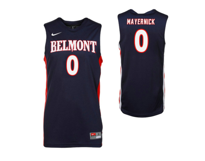 Belmont Bruins #0 Michael Mayernick Authentic College Basketball Jersey Navy