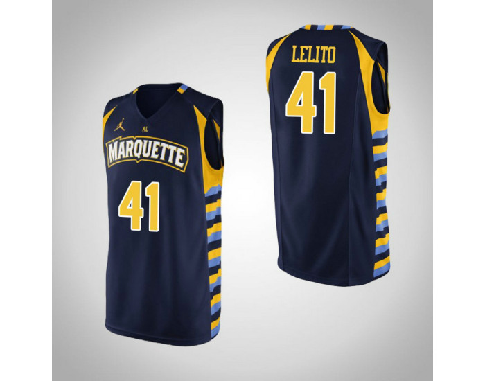 Youth Marquette Golden Eagles #41 Mike Lelito Authentic College Basketball Jersey Navy