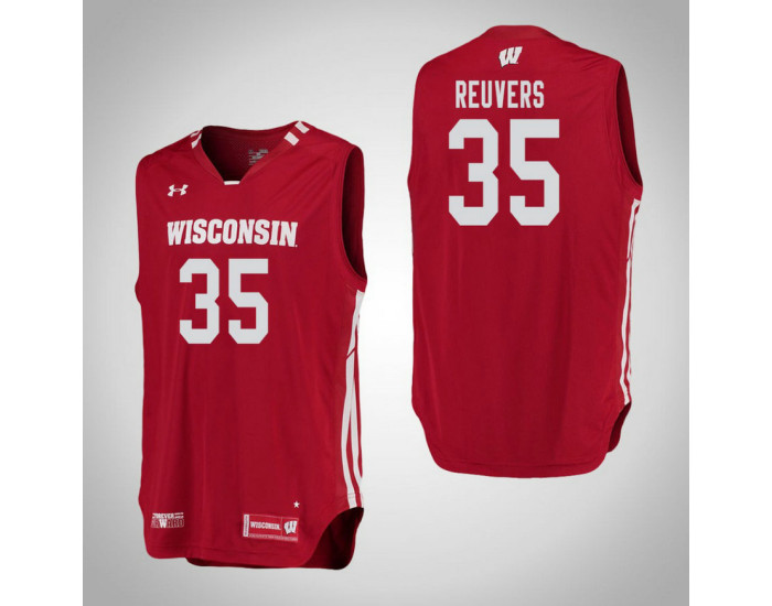 Wisconsin Badgers #35 Nate Reuvers Replica College Basketball Jersey Red