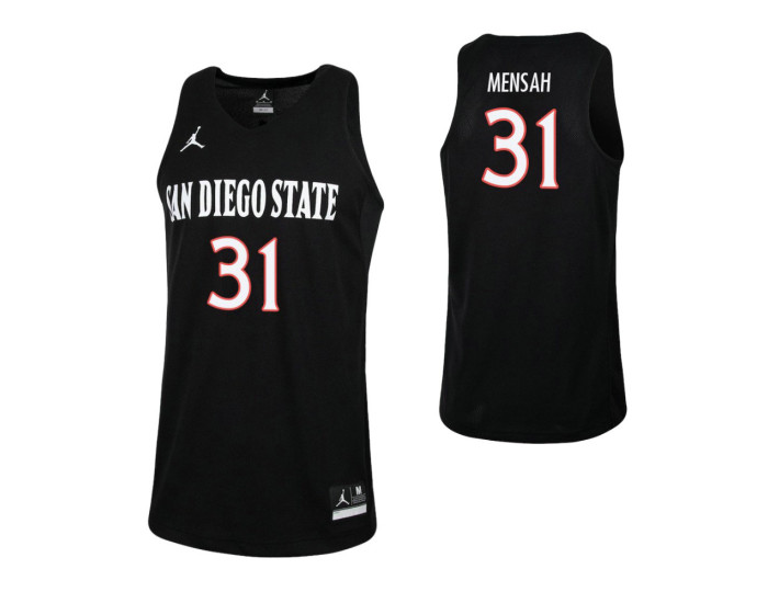 Youth San Diego State Aztecs #31 Nathan Mensah Authentic College Basketball Jersey Black