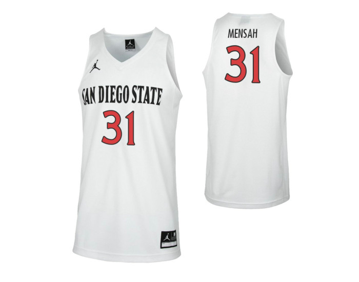 Youth San Diego State Aztecs #31 Nathan Mensah Authentic College Basketball Jersey White