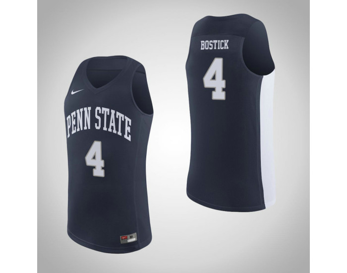Penn State Nittany Lions #4 Nazeer Bostick Authentic College Basketball Jersey Navy