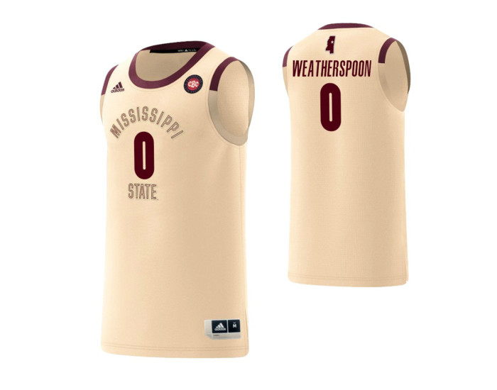 Youth Mississippi State Bulldogs #0 Nick Weatherspoon Harlem Renaissance Authentic College Basketball Jersey Cream