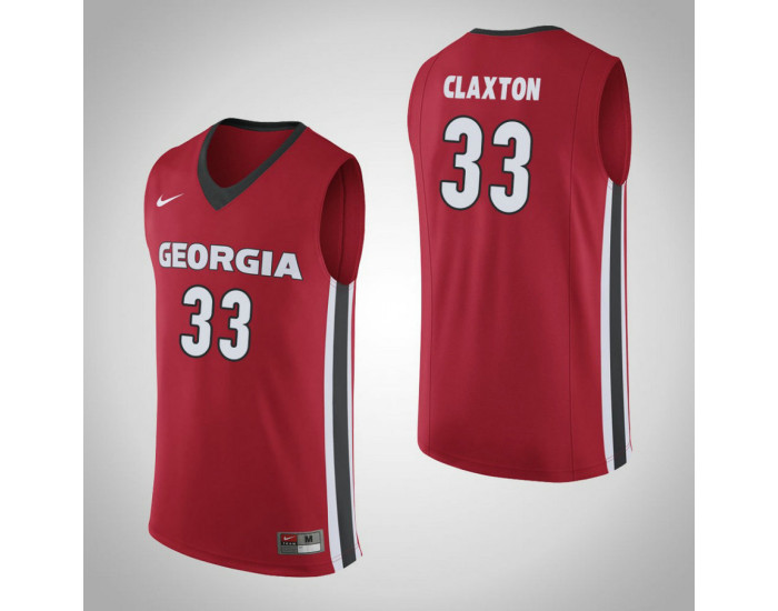 Georgia Bulldogs #33 Nicolas Claxton Authentic College Basketball Jersey Red