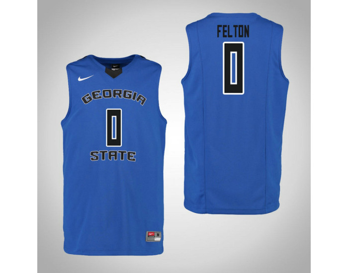 Georgia State Panthers #0 Nile Felton Authentic College Basketball Jersey Blue