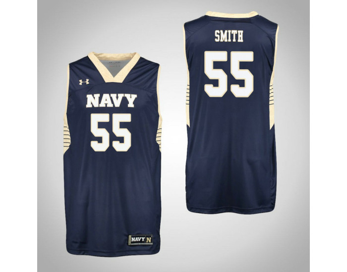 Navy Midshipmen #55 Oliver Smith Authentic College Basketball Jersey Navy