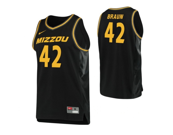 Missouri Tigers #42 Parker Braun Authentic College Basketball Jersey Black