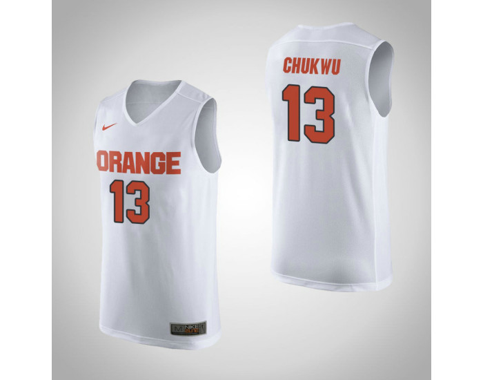 Syracuse Orange #13 Paschal Chukwu Authentic College Basketball Jersey White