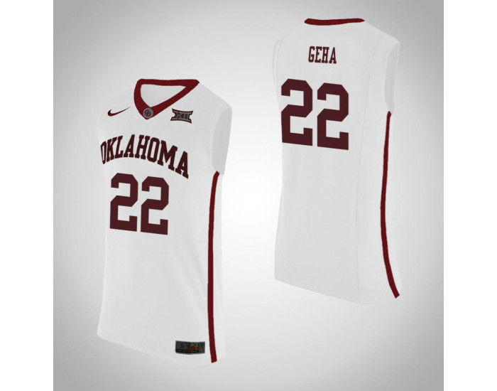 Oklahoma Sooners #22 Patrick Geha Authentic College Basketball Jersey White