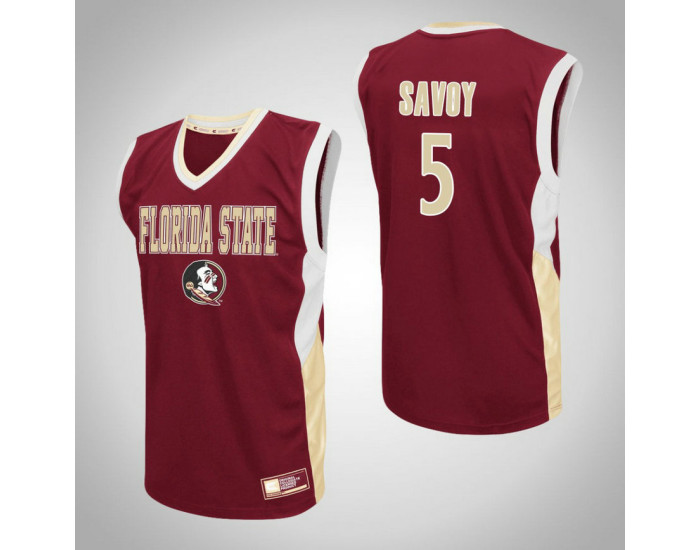 Florida State Seminoles #5 PJ Savoy Fadeaway Replica College Basketball Jersey Red