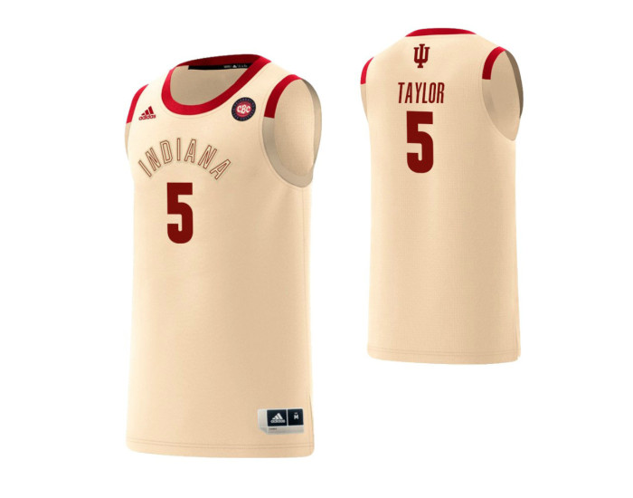 Indiana Hoosiers #5 Quentin Taylor Harlem Renaissance Replica College Basketball Jersey Cream