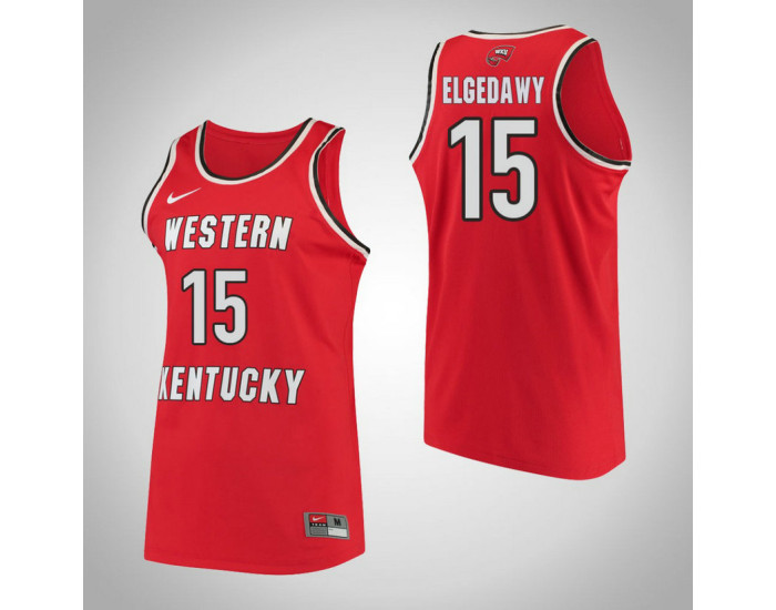 Western Kentucky #15 Raneem Elgedawy Performance Authentic College Basketball Jersey Red