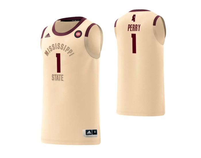 Youth Mississippi State Bulldogs #1 Reggie Perry Harlem Renaissance Authentic College Basketball Jersey Cream