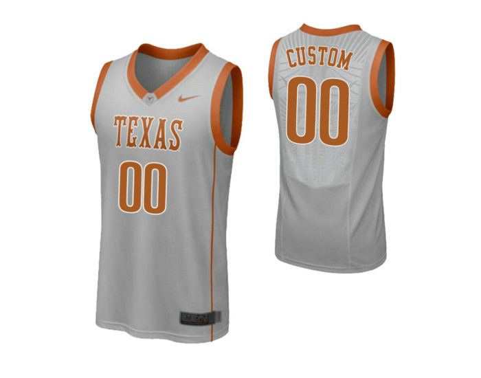Texas Longhorns Custom College Basketball Replica Jersey Gray