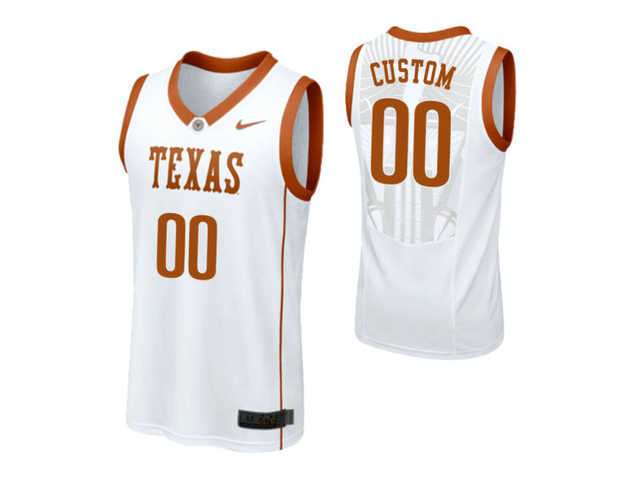 Texas Longhorns Custom College Basketball Replica Jersey White