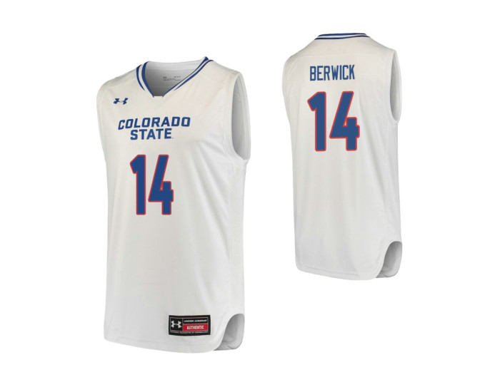 Youth Colorado State Rams #14 Robbie Berwick Authentic College Basketball Jersey White