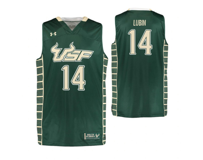 South Florida Bulls #14 Ron Lubin Authentic College Basketball Jersey Green
