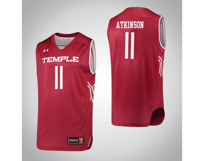 Temple Owls #11 Shannen Atkinson Authentic College Basketball Jersey Red