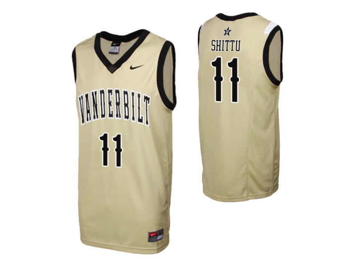 Vanderbilt Commodores #11 Simisola Shittu Gold Authentic College Basketball Jersey