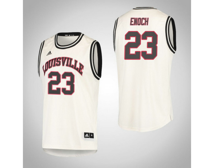 Youth Louisville Cardinals #23 Steven Enoch Hardwood Classics Authentic College Basketball Jersey Cream