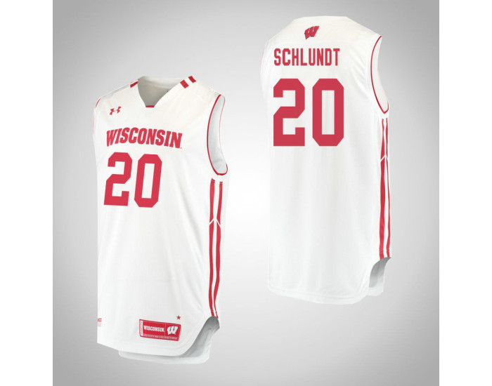 Youth Wisconsin Badgers #20 T.J. Schlundt Authentic College Basketball Jersey White