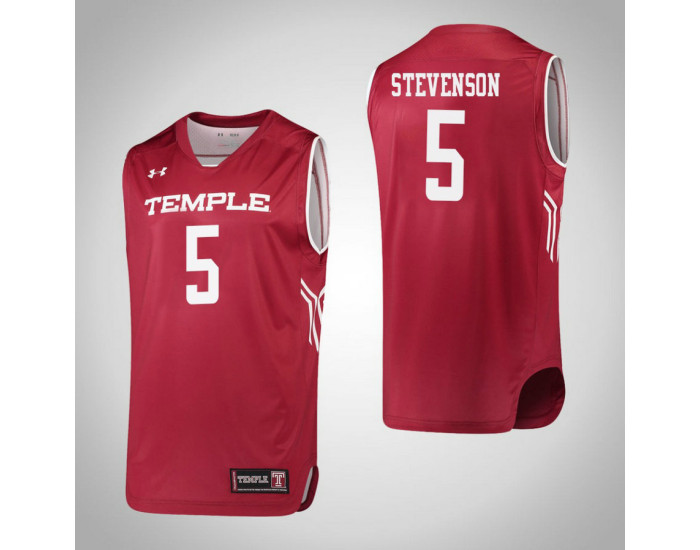 Temple Owls #5 Tajae Stevenson Authentic College Basketball Jersey Red